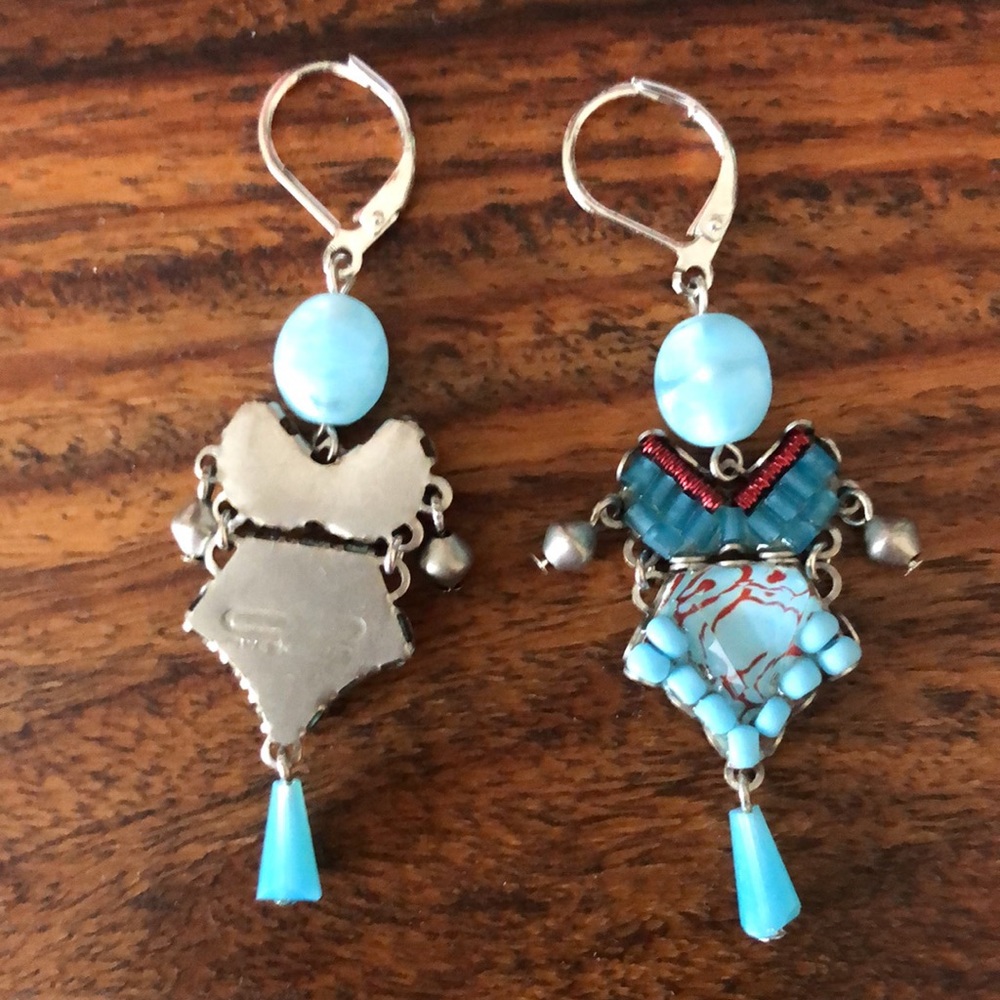 Sundance Sterling Silver, Natural Stone & Glass Bead Earrings - Picture 2 of 3